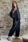 Hush Pillow Cotton Nero Boyfriend Shirt Black
